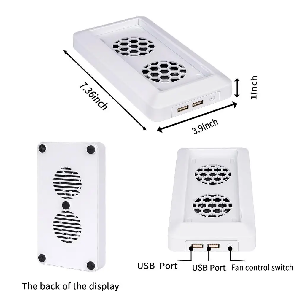 Soporte Vertical con 2 ventiladores de refrigeración, Enfriador de 3 niveles Compatible con consola de juegos Xbox Series S, puertos Usb duales