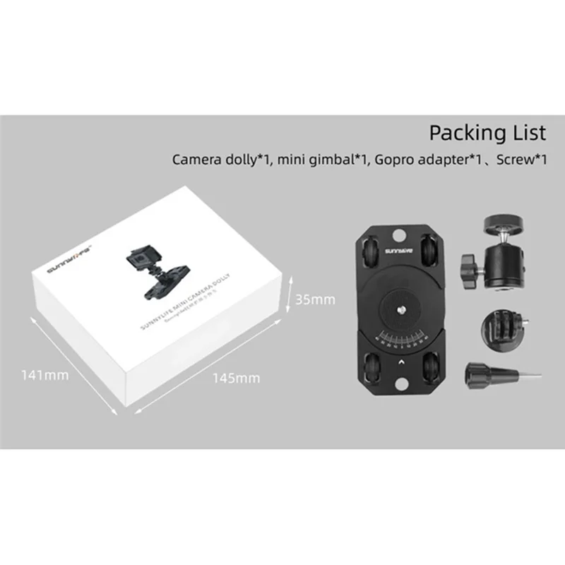 SUNNYLIFE Parts Accessories For ACTION3/Gopro11/Insta360 X3 Panoramic Stabilization Photography Multifunction Trolley Bracket-N3