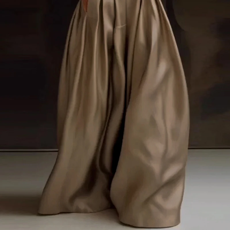 Casual Solid Color Loose Wide Leg Pants for Women Spring High Waist Pleated Trousers New Summer Fashion Streetwear Pant Harajuku