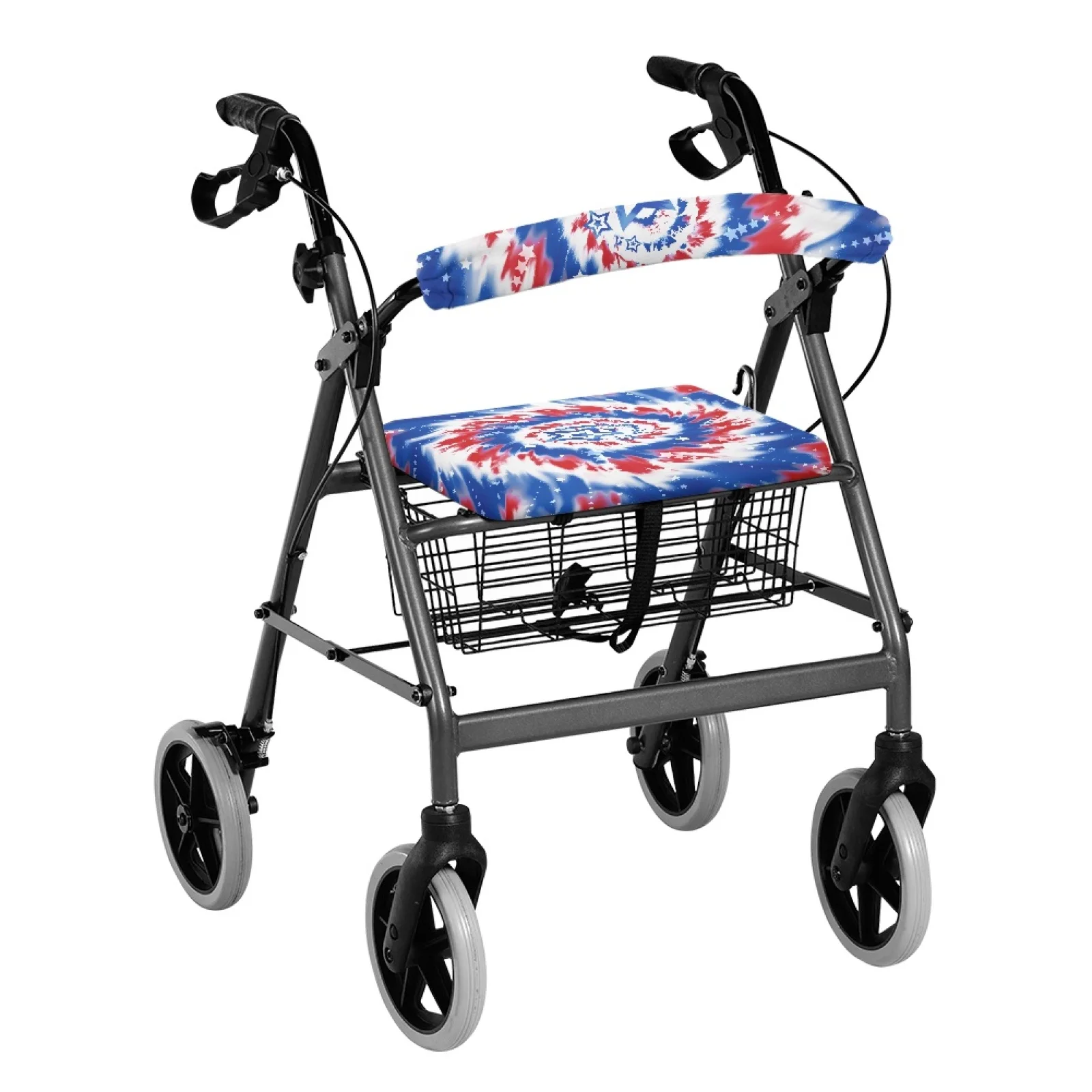 Coloranimal Tie-dye Star 2 Pieces Rollator Seat Covers Fit Walkers Walker Cover for Seniors Adult