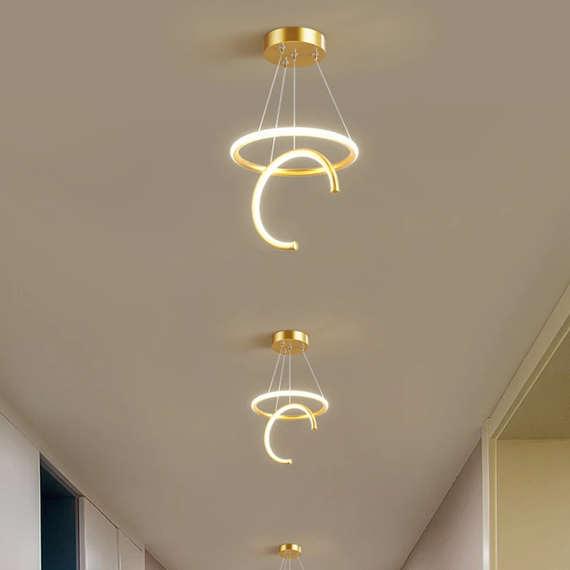 Nordic LED Chandelier Pendant Light, Corredor Pequeno, Lâmpada Do Corredor, Decoração Interior, Sala De Estar, Sala De Jantar, Quarto, Candeeiros Pendurados