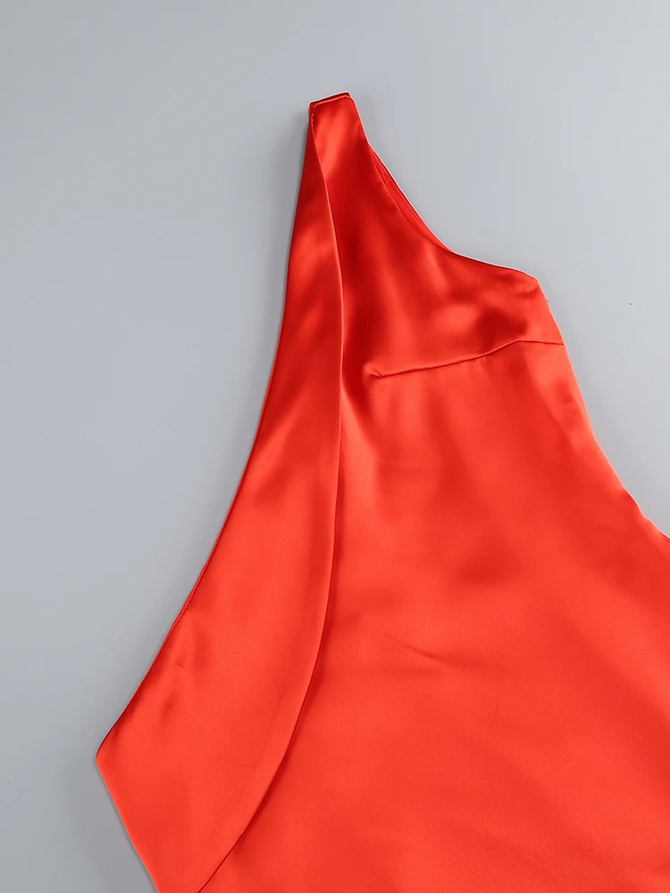 Rotes Patchwork-Diamant-V-Ausschnitt, ärmellos, hohe Taille, langes Kleid, Ausschnitt, Mesh-Pailletten, geteilt, schlankes Abend-Party-Kleid