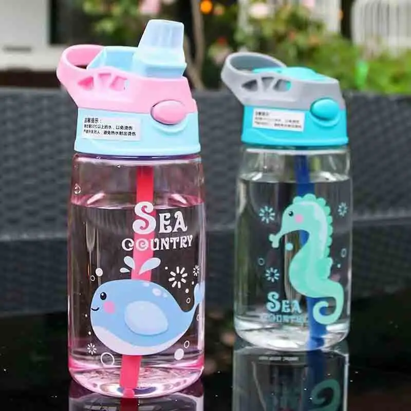 

480ML Cup Leak proof and Drop resistant Plastic Water Bottle Portable Bottle Straw Cup Male and Female Student Sports Cup Gift