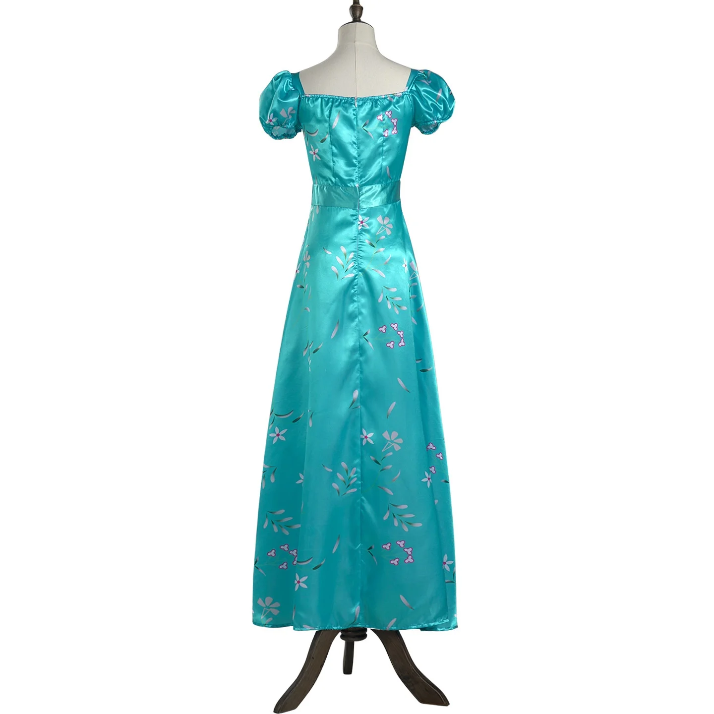 블루 새틴 공주 롱 스커트 할로윈 코스프레 마법의 요정 지젤 팬픽션 레드 플라워 의상 중국 전통 여성복