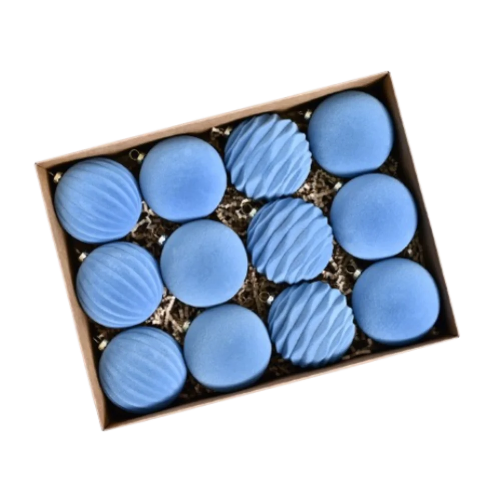 

12pcs 8cm Christmas Velvet Ball Ornaments Shatterproof Reusable Christmas Balls Pendant Solid Color Xmas Tree Hanging Ornaments