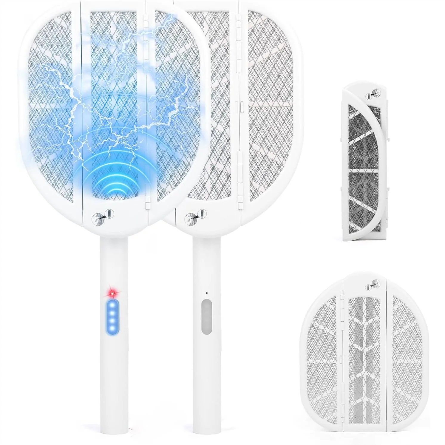 Foldable Bug Zapper Racket with Dual Modes, Rechargeable UV Mosquito Killer for Indoor Outdoor Home Travel Camping