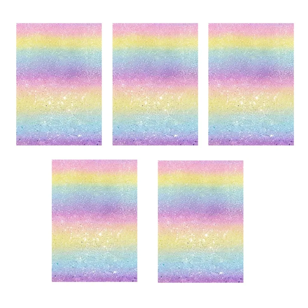 

5 шт. термостойкой бумаги для термопресса с градиентным эффектом, блестками и радужными бусинами для рукоделия