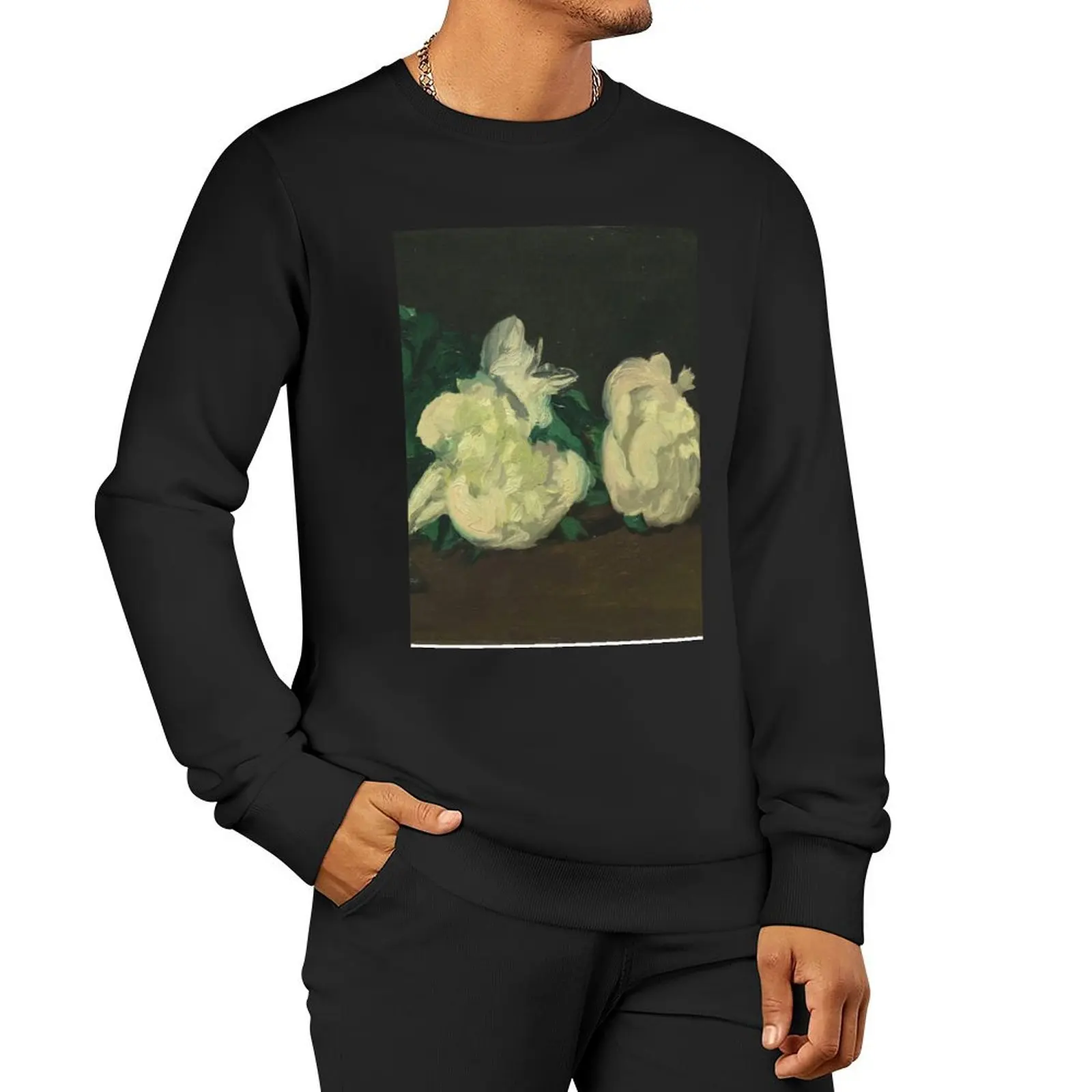 

Edouard Manet Branch of white peonies and shears, 1864 Print Pullover Hoodie japanese style sweatshirt men