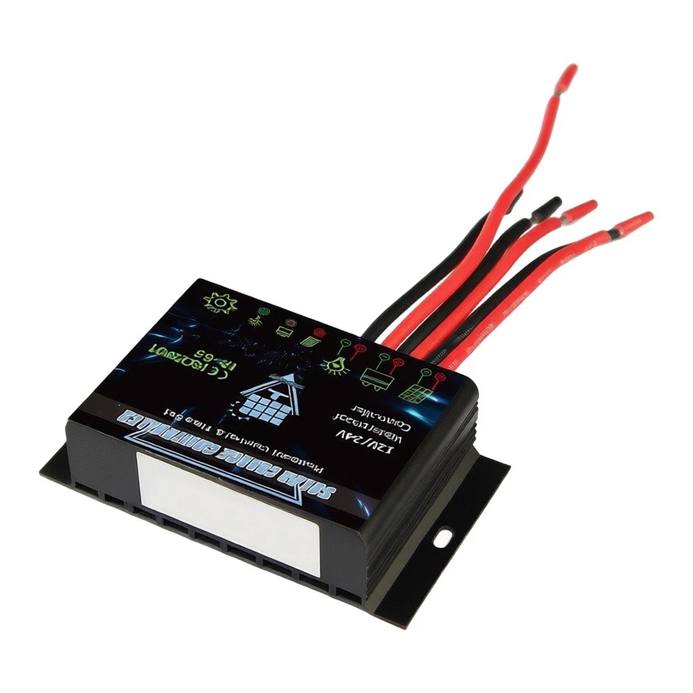 BLACK 10A Solar Controller Waterproof Solar Charging Controller MCT Charging Algorithm Short Circuit Prevention