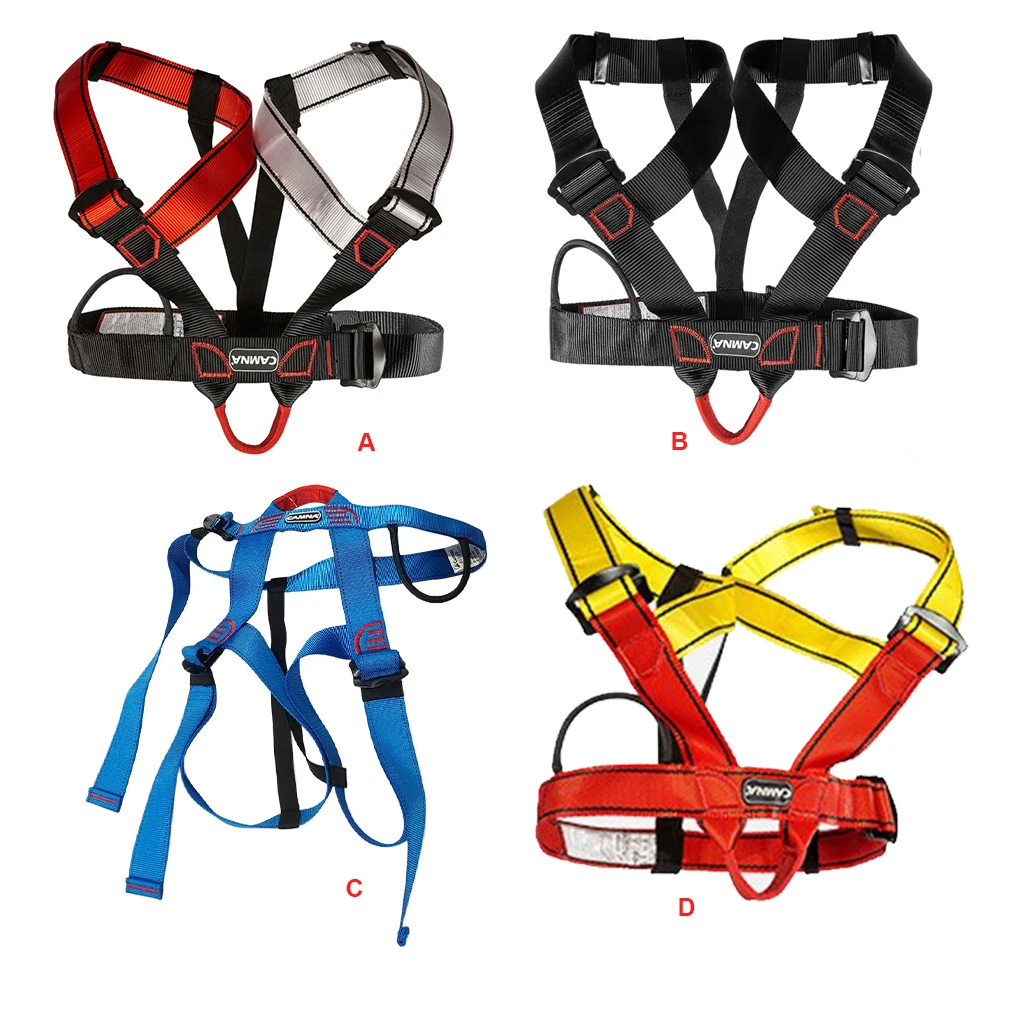 Climbing Harness Equipment Convenient Professional Adjustable Half Body Safe Belt Bodies Strap Protective Gear  Red, Grey