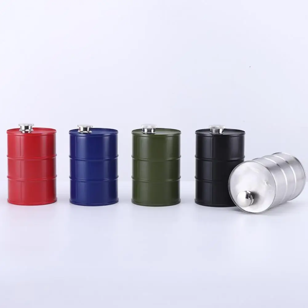 Convenient Stainless Steel Flagon Portable Food Grade Oil Drum Camping Oil Barrel Wine Jug