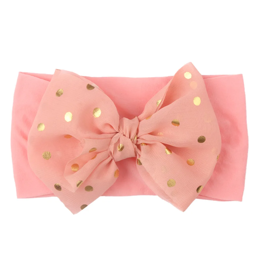 Hairband Dotted Stretch 1pc Girls Baby Headband Headwear Infant Bow Kids Hair Accessories Washable Hair Color Spray Headwear