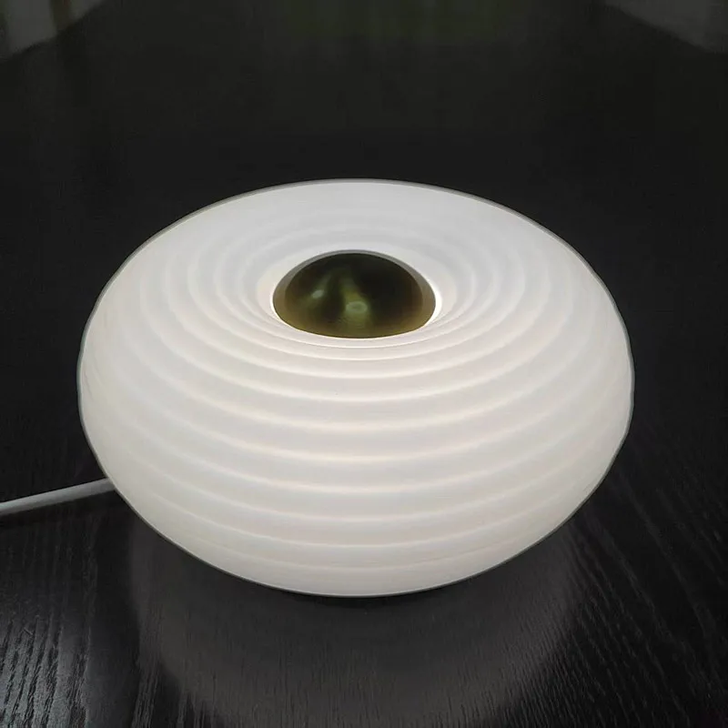Nice Simple LED Cream Desktop Bedroom Bedside Counter Desk Lamp Room White Decor Warm Lighting Round Three Color Night Light