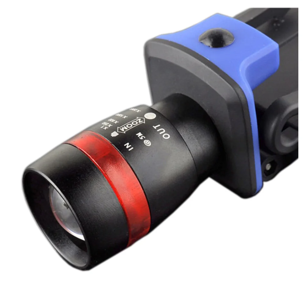 AS63-XPE LED 120 Lumen 3 Modes Waterproof Zoomable Clip - On Cap Hat Light Flashlight Head Light Lamp Black