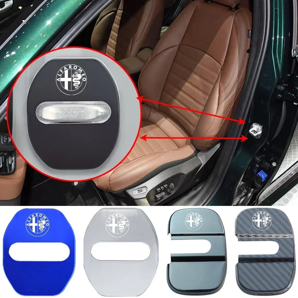 Car Door Lock Cover Auto Protection Case For Alfa Romeo 4C 159 GT GTV Mito Spider Sportiva Sportiva Quadrifoglio Car Accessories