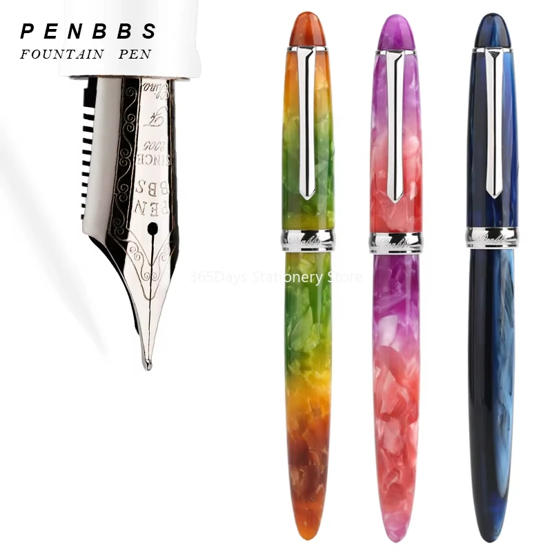 PENBBS 308 Fountain Pen Forum Acrylic Color Resin Daming Sharp Blade Polishing Nib Business Office Adult Student Writing Gifts