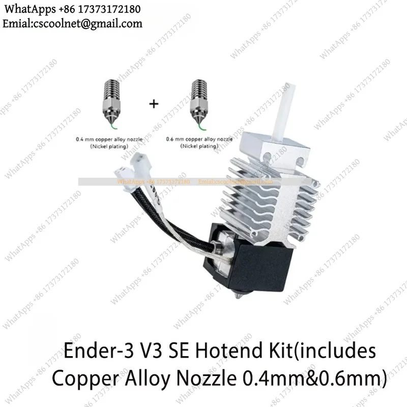 Copper Alloy Nozzle Kit 0.4mm 0.6mm Hotend for Creality Ender-3 V3 SE 250mm/s High Speed Printing 3D Printer Replacement Parts