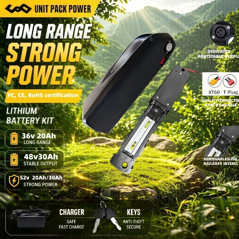 Hailong electric vehicle lithium battery 36V48V52V with three levels of 20Ah-30Ah lightweight and convenient for indoor charging