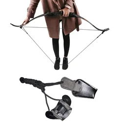 TOPARCHERY 전통적인 가죽 활 스트링거 리 커브 긴 활 밧줄 사냥 슈팅 Bowstring 도구