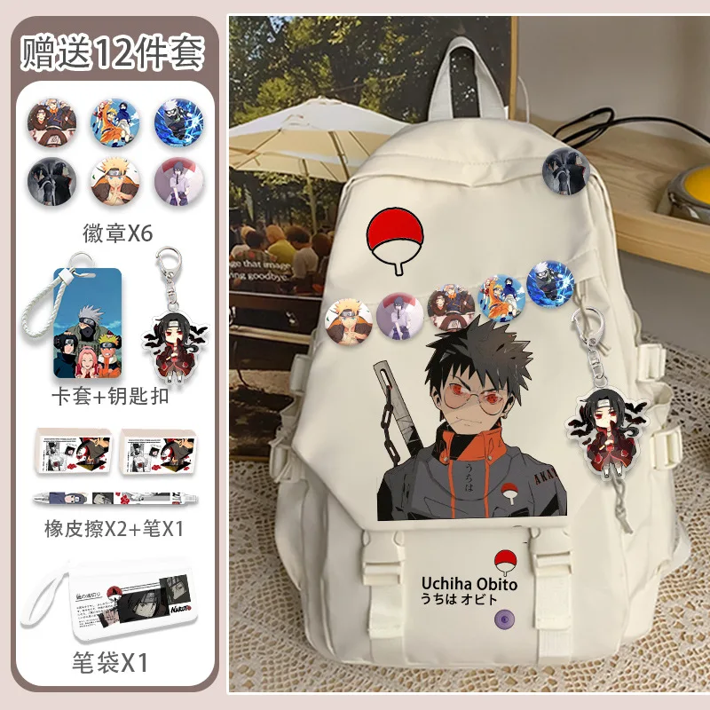 

Новый школьный портфель Naruto с мультипликационным рисунком, вместительный Повседневный Легкий милый водонепроницаемый ранец на плечо