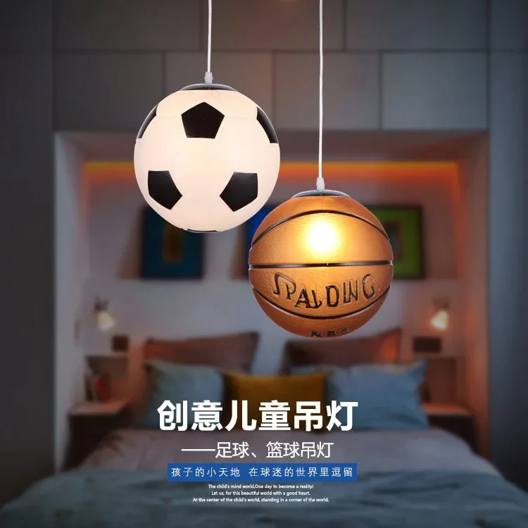 Modern Minimalist Football Blue Ball Chandelier Bedroom Children's Room Kindergarten Mother and Baby Shop Theme Light Room Decor