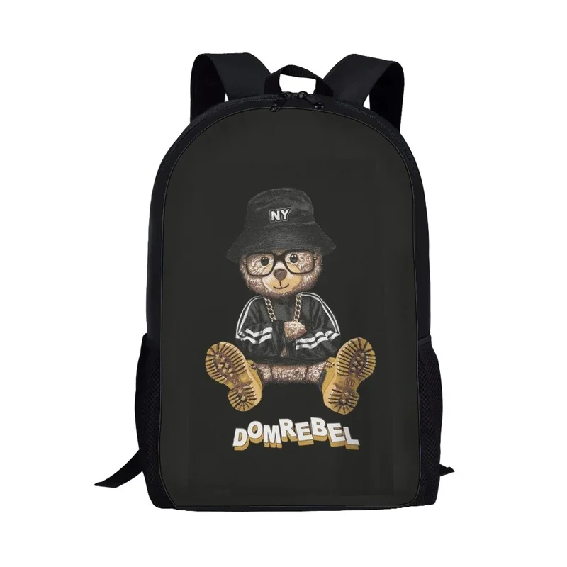 Schattige Mini Beer Print Rugzak Kids Boekentas Vrouwen Mannen Casual Schouder Rugzak Student Schooltas Tiener Opbergrugzak