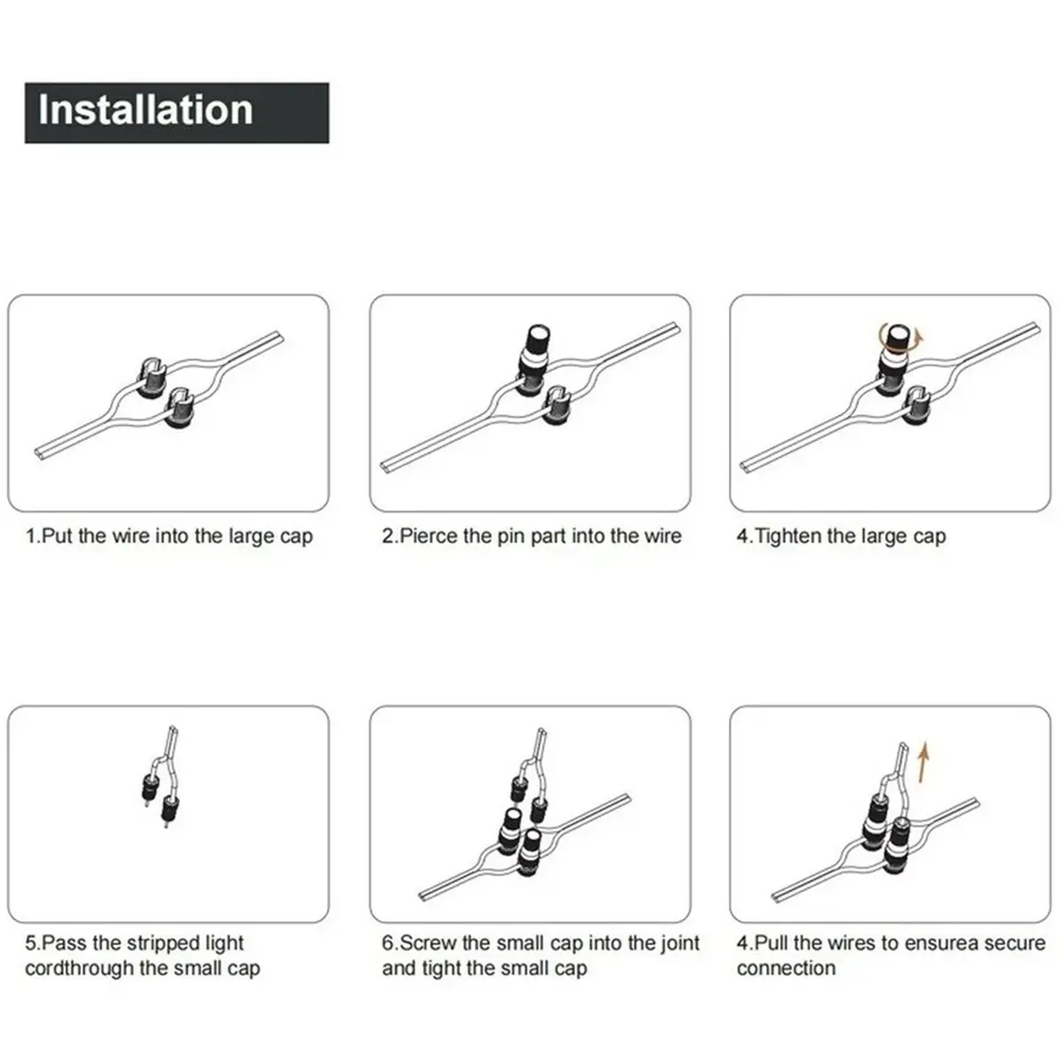 Waterproof Insulation Piercing Terminal Quick Connect/Disconnect Plug for Solar LED Industrial Home Electrical