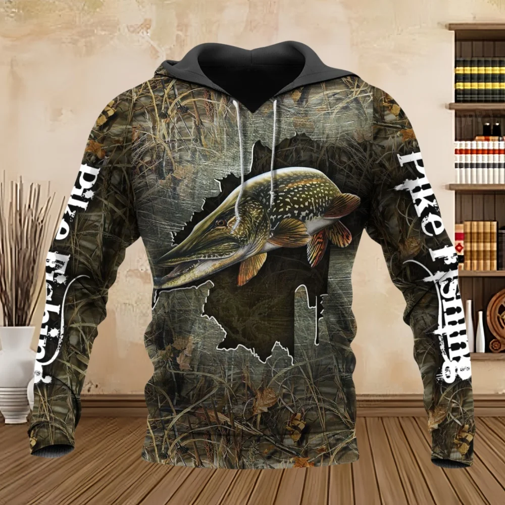 New in Sweatshirts Spring Autumn Maple Leaf Camouflage 3D Prin Pullovers Hoodie Outdoor Fishing Camping Hunting Hooded Clothes