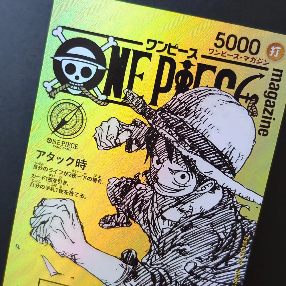 Self Made Proxy One Piece Japanese Magazine SP Yellow Luffy ST29-001 Red Luffy ST21-014 Game Collection Texture Foil Card Toy view 4