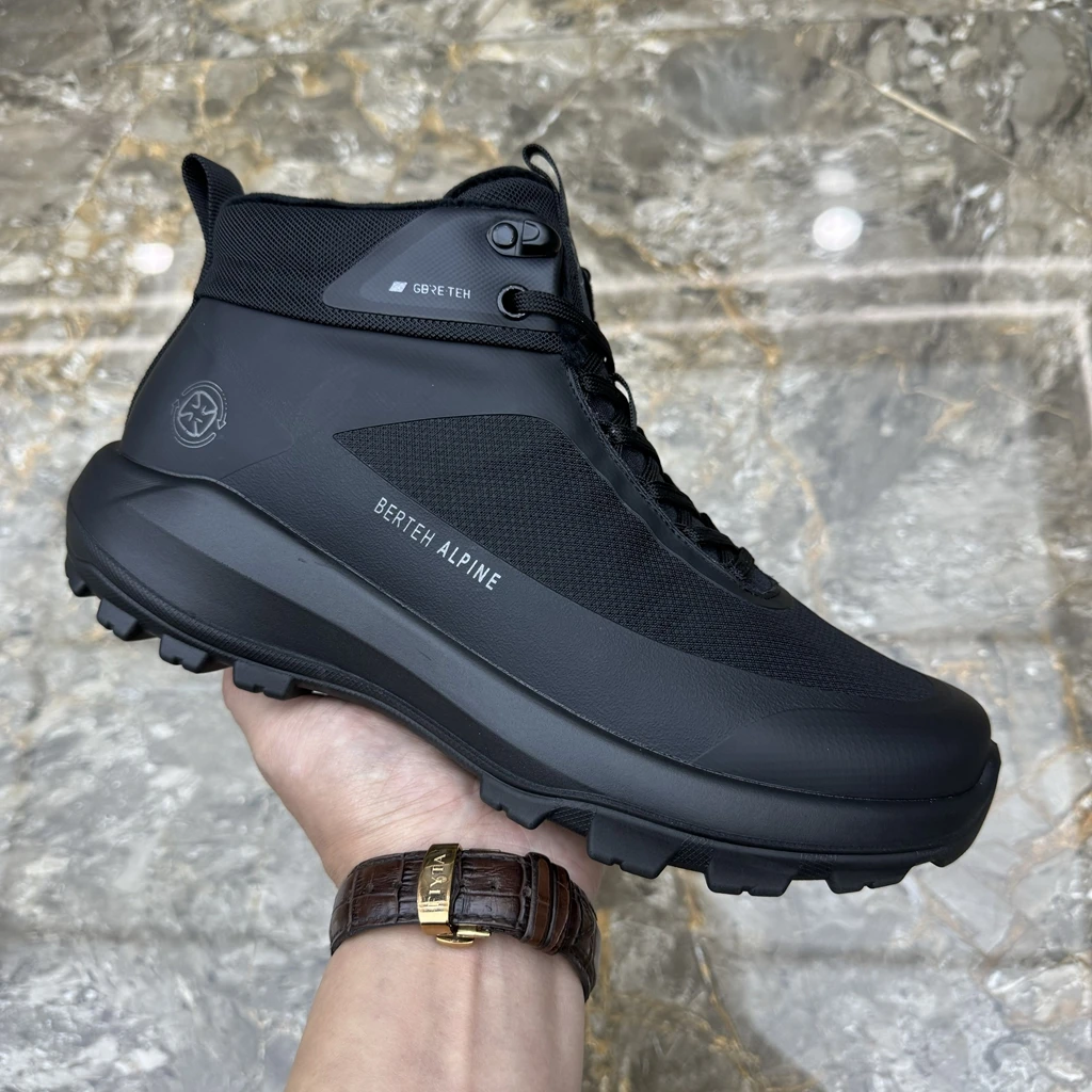 Men's Winter Sporty Casual Cotton Shoes with Fleece Soft Bottom High Top Thick Sole Anti-Slip Comfortable Warm Rubber Outsole