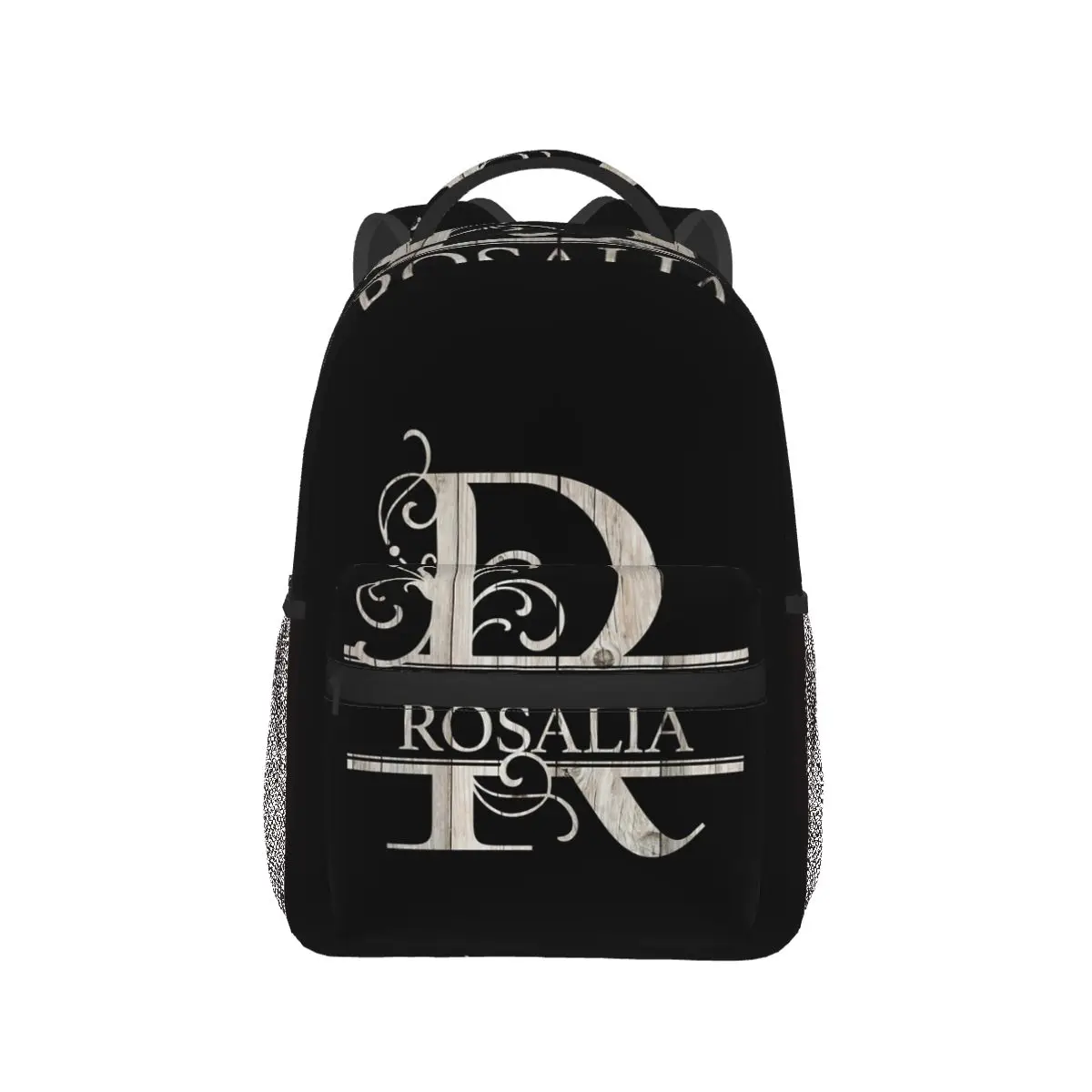 Rosalia Name Wood Style Monogram Letter R Backpack Hot Sale Daypack Kids BookBag School Bag Shoulder Bags for Men Women