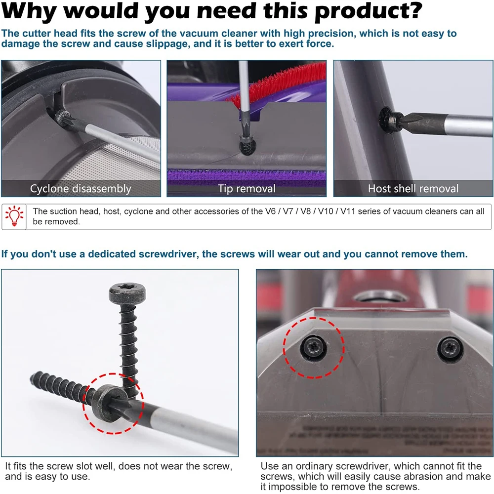 Набор отверток для пылесоса Dyson V6/V7/V8/V10/V11, индивидуальная отвертка для разборки, инструмент для ремонта лом