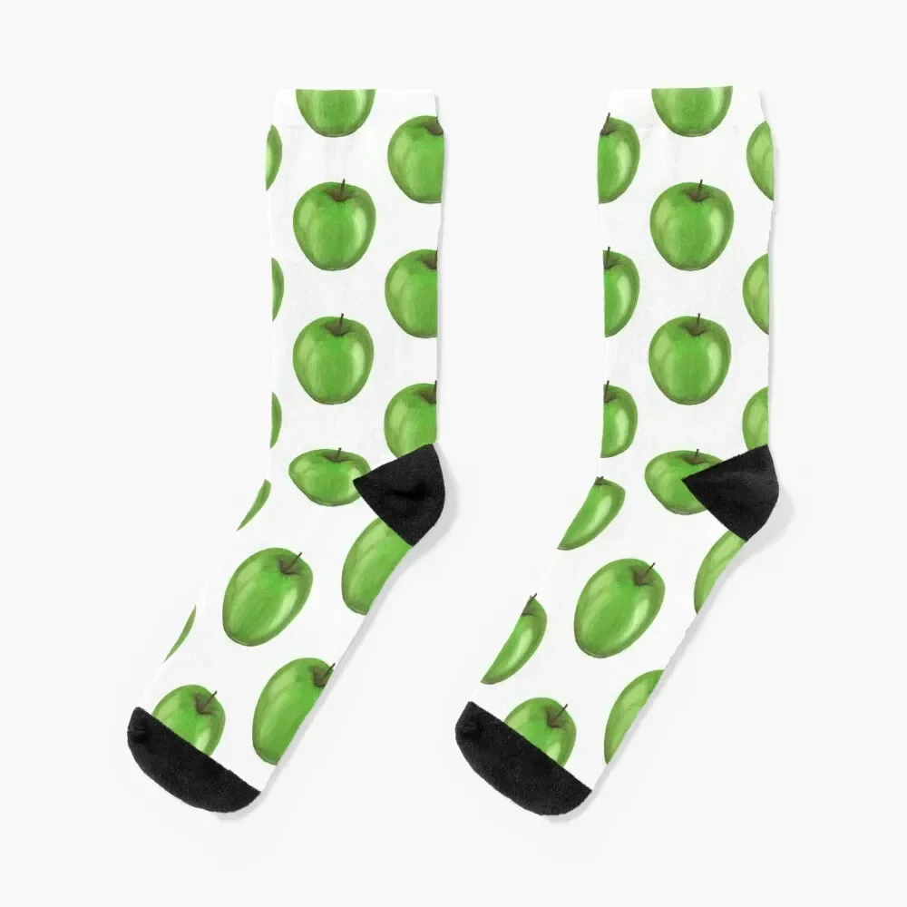 Green Apple - Minimalist Painting Socks Children's man bright garter Men's Socks Luxury Women's