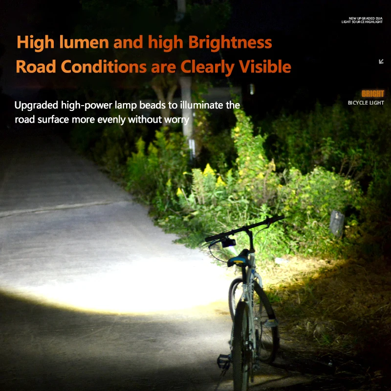 Bicycle Head Light Luces Para Bicicleta Type-C Rechageable MTB Bike Front Light Cycling Handlebar Headlight For Night Riding