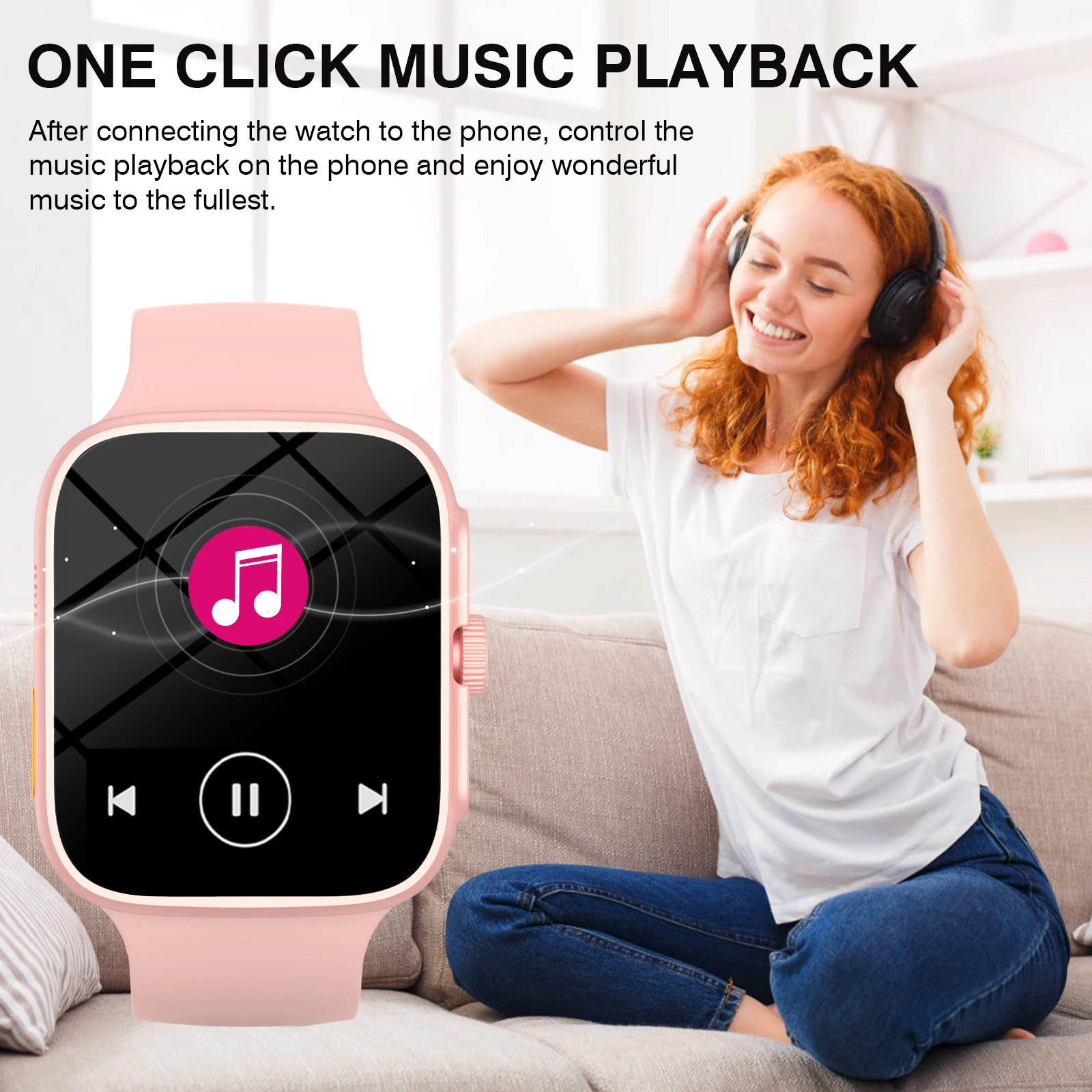 ساعة ذكية متعددة الوظائف مقاس 1.83 بوصة، مكالمة لاسلكية، توقعات الطقس، تشغيل الموسيقى، التصوير الفوتوغرافي للتحكم عن بعد، ساعة رياضية #3