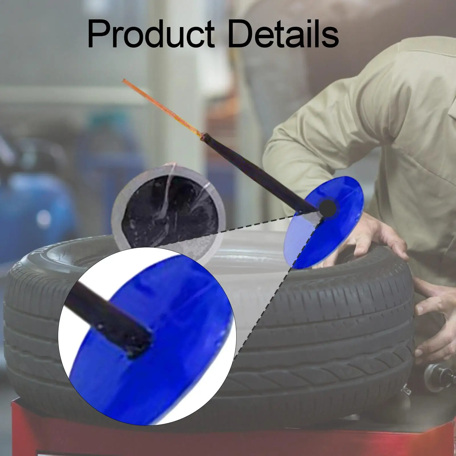 Automotive Tire Repair Patch Mushroom Plug Kit Durable Rubber Steel for Car Motorcycle Tubeless Wheel Tire Fixing view 6