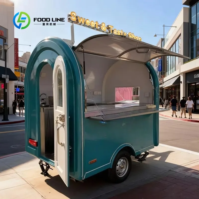 

Energy Efficient Round Food Trailer Customizable Compartments Mobile Kitchen for Hot Cold Food Storage Business