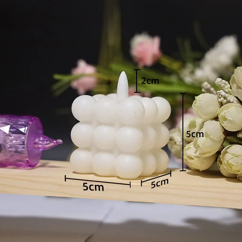 LED Flameless Flickering Candles, Cube Candles Home Table Decorations for Christmas Birthdays Weddings Party Photography Props
