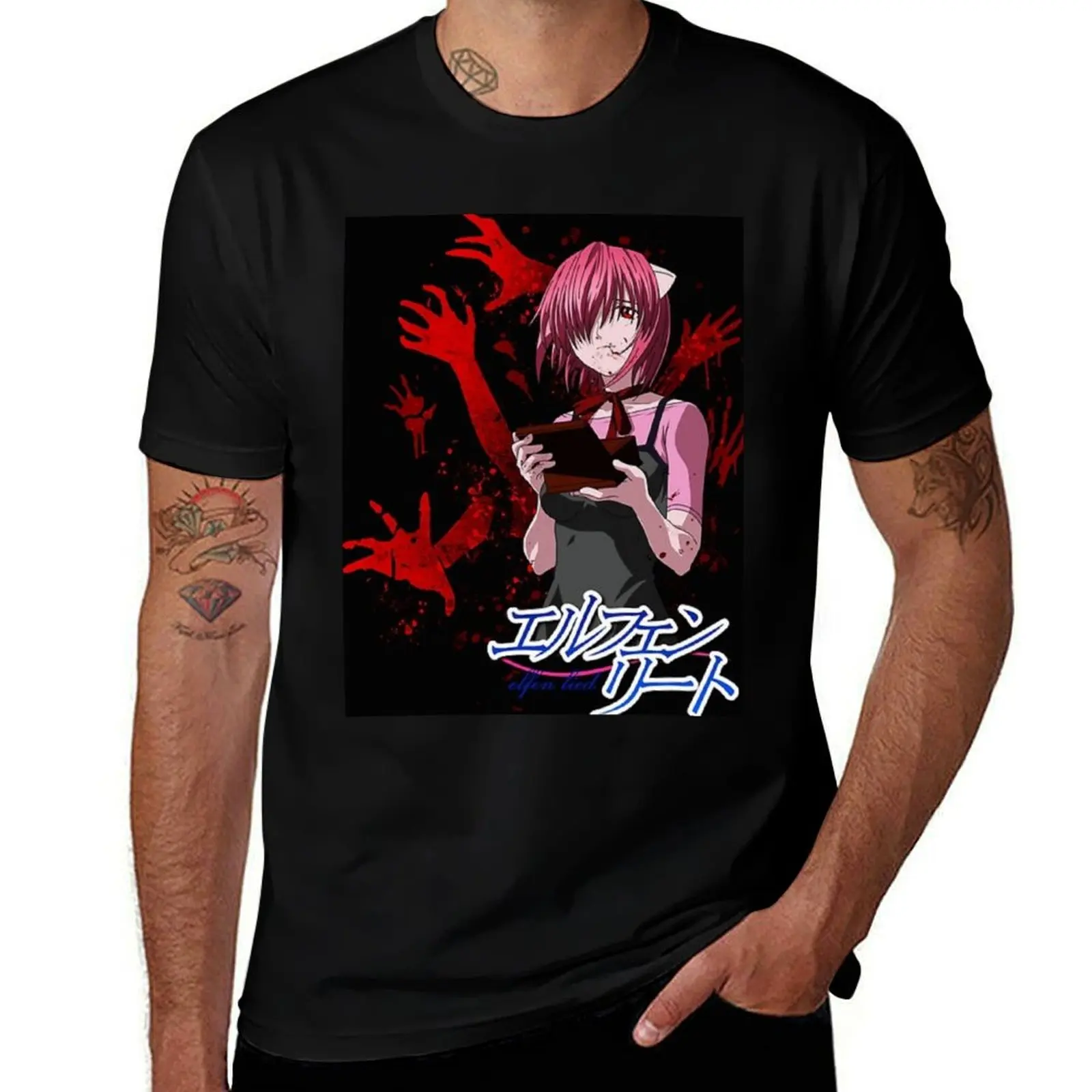 

Elfen lied T-Shirt rapper graphic tees customs design your own anime tshirt Blouse t shirt for men