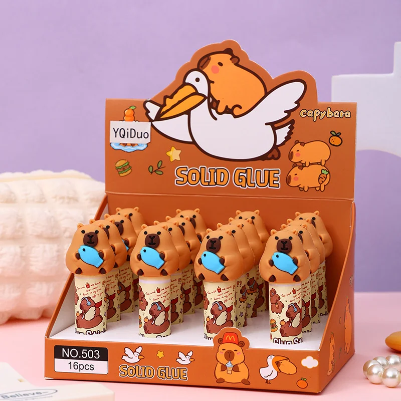 

16 pcs/lot Kawaii Capybara Solid Glue Guns Sticks DIY Tools Student Handmade Office School Supplies