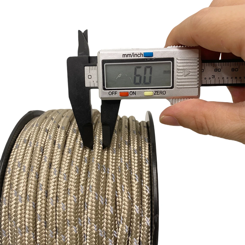 30/50m 6mm Reflective Tent Rope Tactical Parachute Cord Outdoor Lashing Rope For Canopy Shelter Survival Gear Kayak Canoe