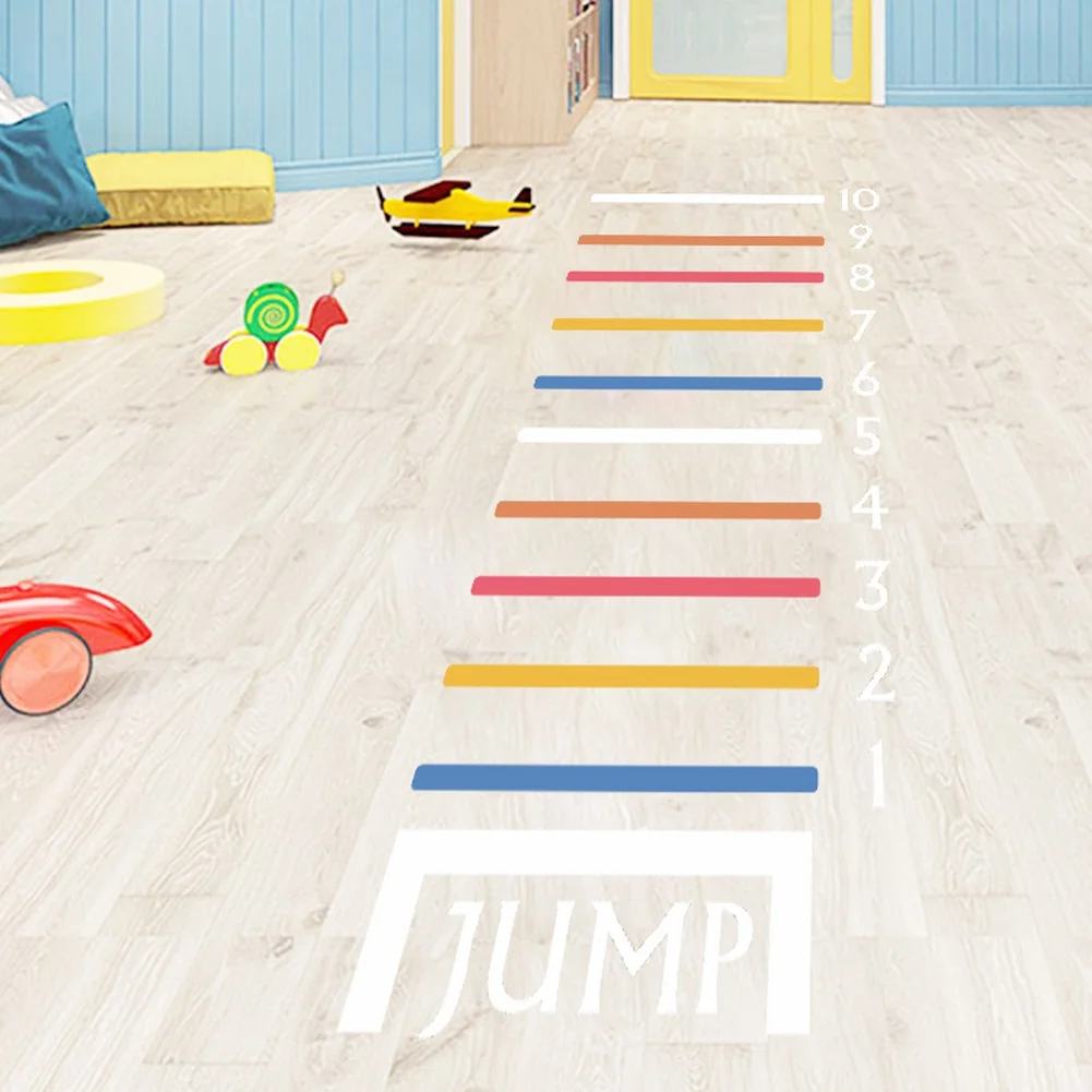 Wall Stickers Cartoon Jump Sports for Design PVC for childrens Bedroom Nursery School 30cm x 60cm Orange Two Pack