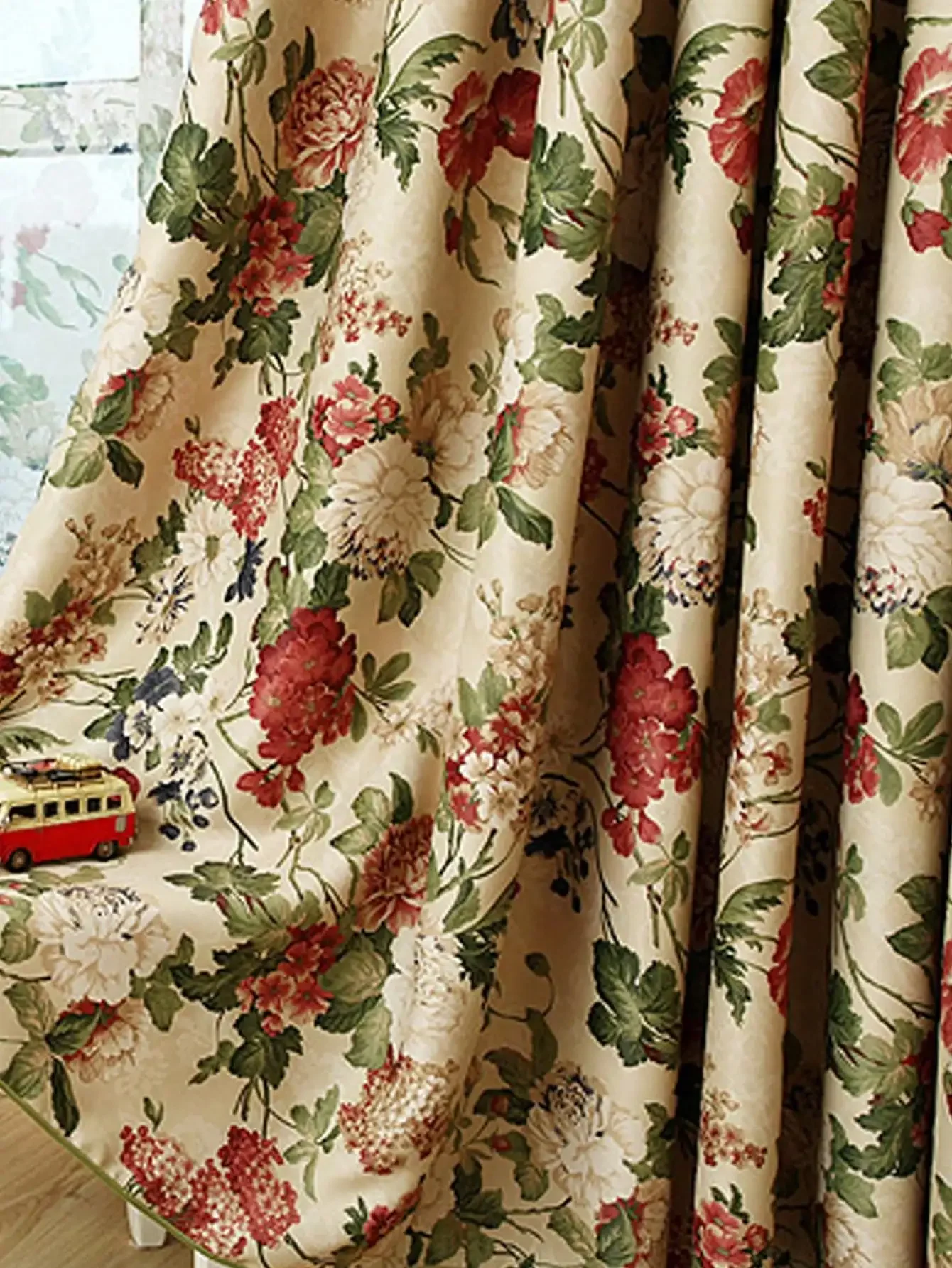 Living Room Bedroom Curtains 1PC French Modern Fashion Small Floral