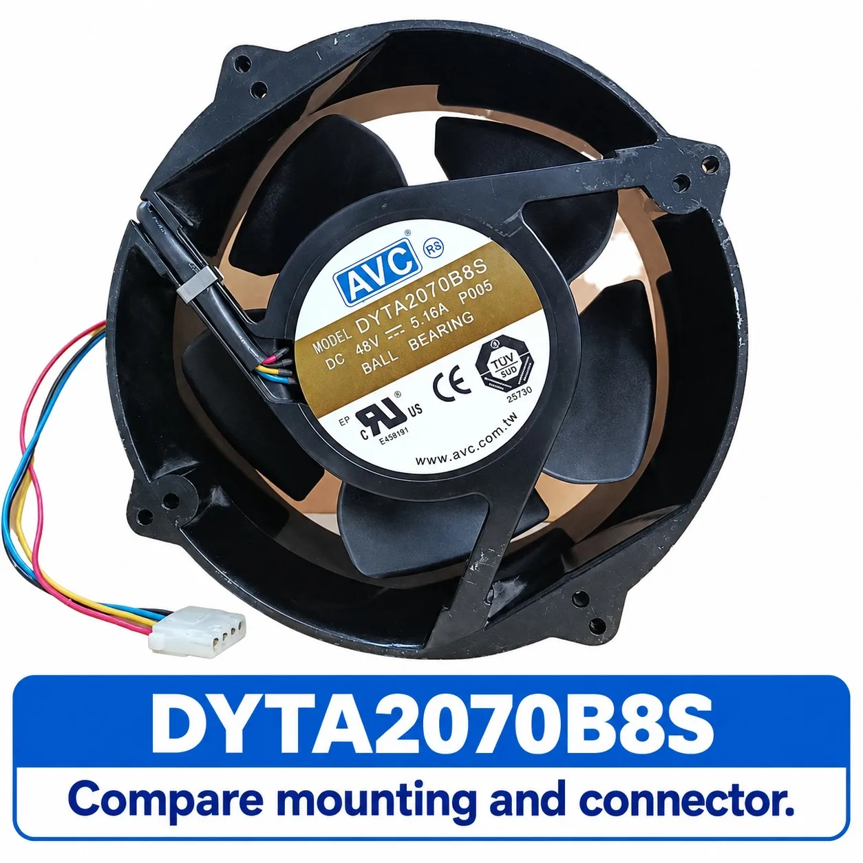 DYTA2070B8S DC Cooling Fan 200x200x70mm 20070 48V 5.16A PWM Tachometer Industrial for AVC