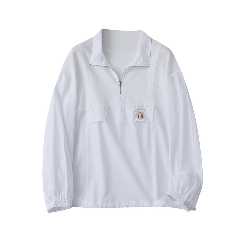 Loose Fit Casual Hoodie Women's Spring New f Zip Overhead Color Blo Faion plus Size Sweatirt Korean Sle Top