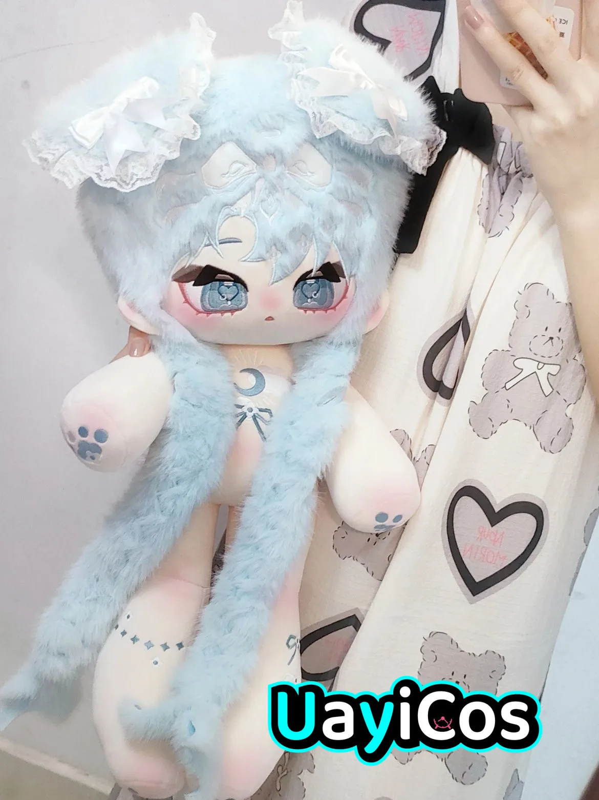 60cm Anime Blue Long Hair  Zhi Lan Angel Princess Fairy Girl Stuffed Long legs Plushies Plush Cotton Doll Body Toy For Kids Gift