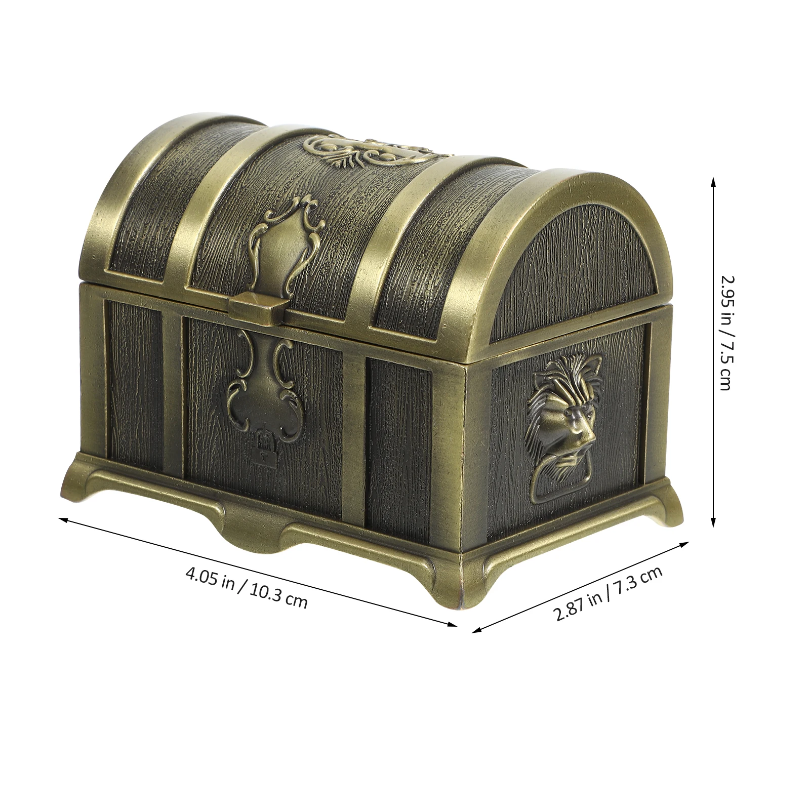 

Metal Jewelry Box Treasure Chest Storage Alloy Case Trinket Holder For Home Bedroom Display Earrings Rings