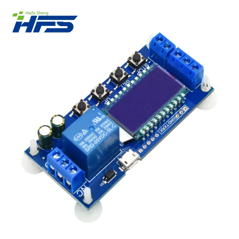 Micro Usb Digitaal Lcd Display Tijdvertraging Relaismodule Dc 6-30V Controle Multifunctionele Timer Schakelaar Trigger Cyclus XY-LJ02