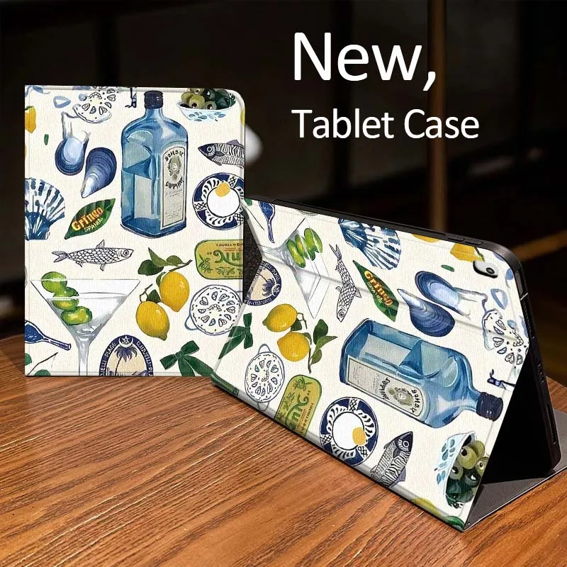 

Чехол с изображением лимона и океана в стиле ретро для iPad Pro 10, 11, 5, 6, 7, 8, 9, 2, так 11 13 M4 M5 10,2 9,7 12,9 10,5 10,9 дюймов, планшета