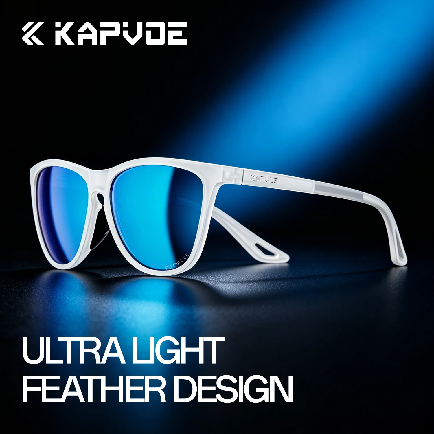 

KAPVOE Polarized Anti-Glare Fishing Sunglasses Ultra-Light Comfortable Casual Sports Glasses for Outdoor Daily Driving Hiking